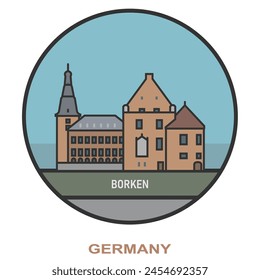 Borken. Cities and towns in Germany. Flat landmark