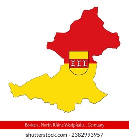 Borken Flag - North Rhine-Westphalia,Germany (EPS)