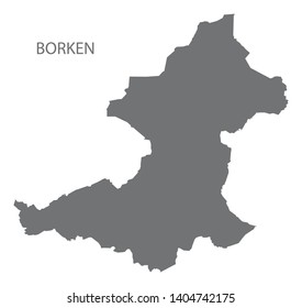 Borken grey county map of North Rhine-Westphalia DE