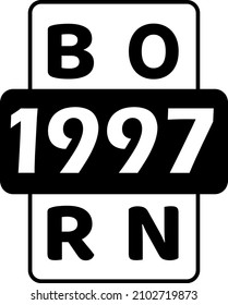 Born 1997 simple t-shirt design