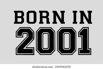 Born in 2001 vector graphics illustration