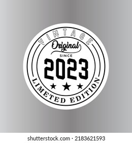 Born in 2023 Awesome Retro Vintage Birthday, Awesome since 2023 Aged to Perfection limited edition. Vector Logo 