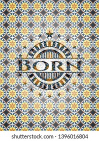 Born arabic style badge. Arabesque decoration.