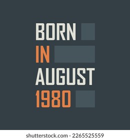 Born in August 1980. Birthday quotes design for August 1980
