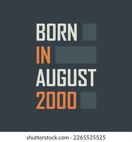 Born in August 2000. Birthday quotes design for August 2000