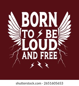 Nascido para ser alto e livre Vintage Biker T-Shirt Design com estilo retro