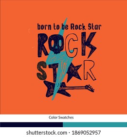 Born to be a rock star T Shirt Color swatches 