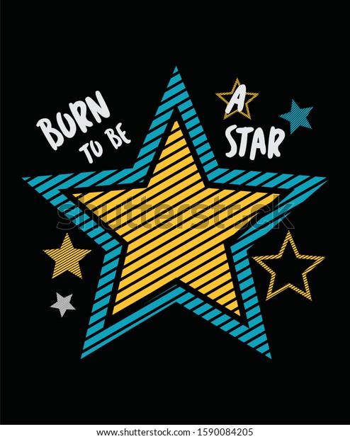 Born Be Star Typography Design Vector Stock Vector Royalty Free