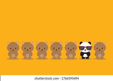 Born to be wild - Being different, standing out from the crowd -The graphic of panda also represents the concept of individuality , confidence, uniqueness, innovation, creativity.