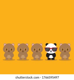 Born to be wild - Being different, standing out from the crowd -The graphic of panda also represents the concept of individuality , confidence, uniqueness, innovation, creativity.