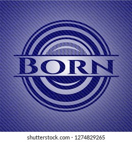 Born emblem with jean texture