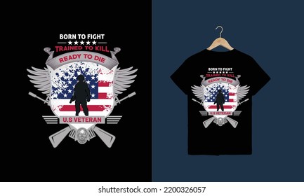 Nacido para luchar entrenado para matar el diseño de camisetas de soldados del ejército