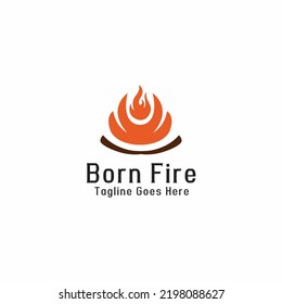 Born fire logo design template. vector illustration