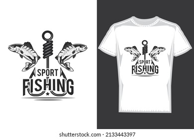Born To Fish Forced To Work-Fishing T Shirt Design Template Vector. fishing logo.  fishing vector.