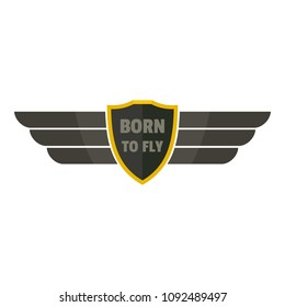 Born to fly icon logo. Flat illustration of born to fly vector icon logo for web design isolated on white background