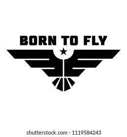 Born to fly logo. Simple illustration of born to fly vector logo for web design isolated on white background
