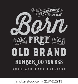 Born free lettering abstract,Graphic design print t-shirt fashion,vector,poster,card