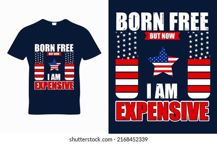 Born Free Quotes T-shirt Template Design

