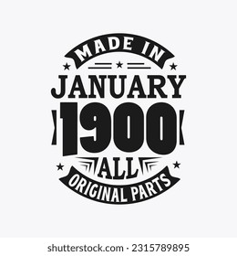 Born in January 1990 Retro Vintage Birthday, Made in January 1990 all original parts