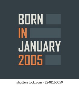 Born in January 2005. Birthday quotes design for January 2005