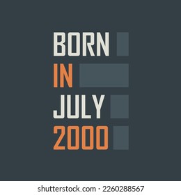 Born in July 2000. Birthday quotes design for July 2000