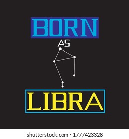 nacido como diseño tipográfico libra para ilustración vectorial de camisetas