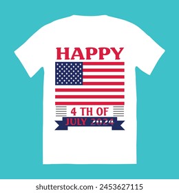 Born on 4th of July American independence day t-shirt design.