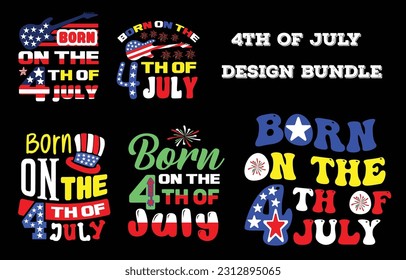 Born on the 4th of July design for t-shirt, cards, frame artwork, bags, mugs, stickers, tumblers, phone cases, print etc.