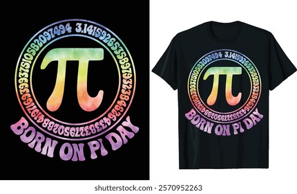 Born on Pi Day Rainbow T-Shirt Design