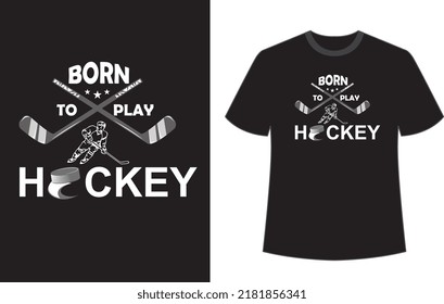 Nació para jugar al archivo vectorial de diseño de camisetas de hockey.