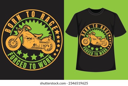 geboren in Rasse, gezwungen zu arbeiten 
Motorrad-Notebook, Motorrad   T-Shirt-Design
 Vintage-T-Shirt-Design 
 Design des Rennhemds 
 T-Shirt-Design 