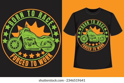 geboren in Rasse, gezwungen zu arbeiten 
Motorrad-Notebook, Motorrad   T-Shirt-Design
 Vintage-T-Shirt-Design 
 Design des Rennhemds 
 T-Shirt-Design 