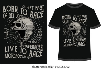 Born To Race - Vector graphic, typographic poster, vintage, label, badge, logo, icon or t-shirt