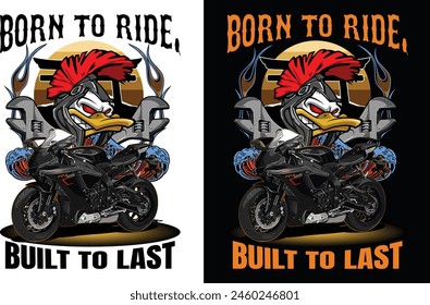 Born to ride built to last vintage t shirt design and graphics design