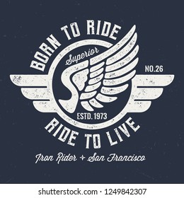 Born To Ride & Ride To Live - Aged Tee Design For Print