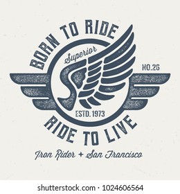 Born To Ride & Ride To Live - Vintage Tee Design For Print svg