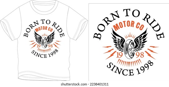 born to ride motor co t shirt graphic design vector illustration digital file