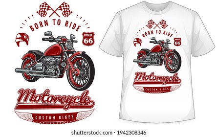 
Born to ride motorcycle vector t-shirt design