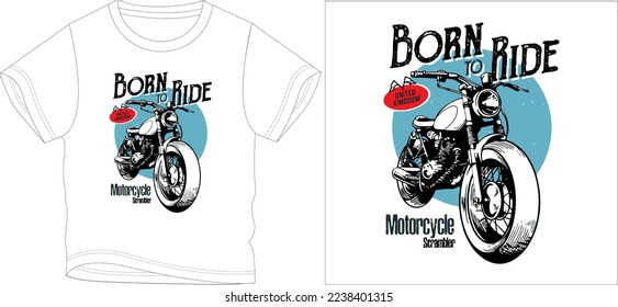 born to ride t shirt graphic design vector illustration digital file