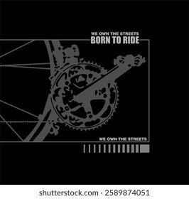 BORN TO RIDE typography, t-shirt graphics, vectors illustration 