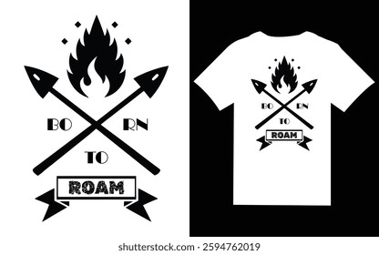 BORN TO ROAM Vintage T-shirt Design