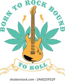 BORN TO ROCK BOUND TO ROLL CAMISETA DISEÑO 