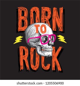 Born to rock skull vector graphic