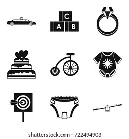 Born with silver spoon icons set. Simple set of 9 born with silver spoon vector icons for web isolated on white background