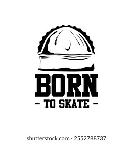 La tipografía "Born to Skate" con el diseño del logotipo de Beanie Illustration encarna el espíritu rebelde y la actitud despreocupada de la cultura del skateboarding.