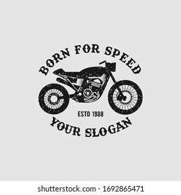 born for speed motorcycle logo design