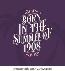 Born in the summer of 2025, Calligraphic Lettering birthday quote