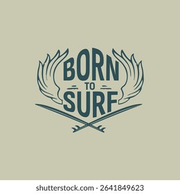Born to Surf vector graphic surf board design