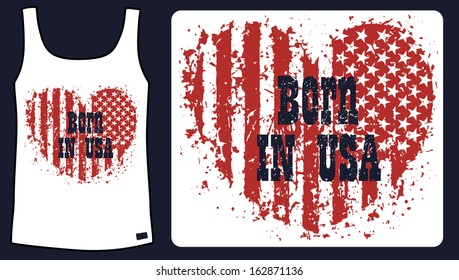 Born in usa t-shirt design