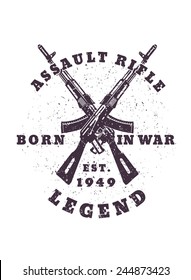 born in war grunge emblem vector illustration, eps10, easy to edit